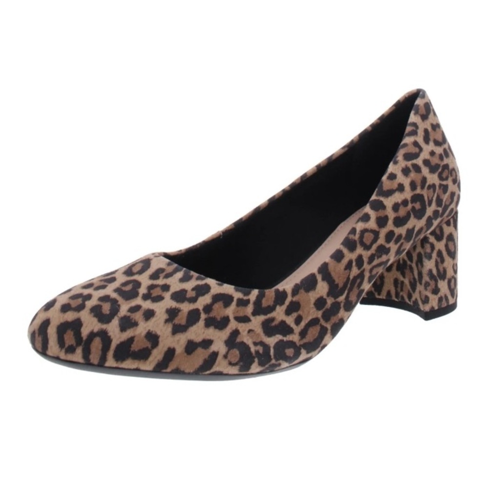 Easy spirit Leopard Print Block Heel Pumps